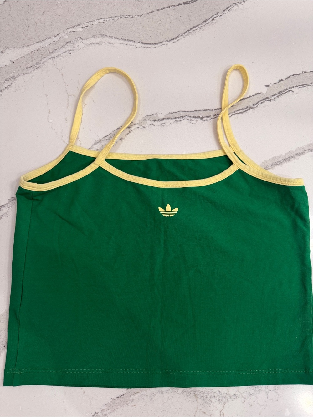 adidas Green Tank Top with Yellow Trim and Logo - Picture 5 of 5